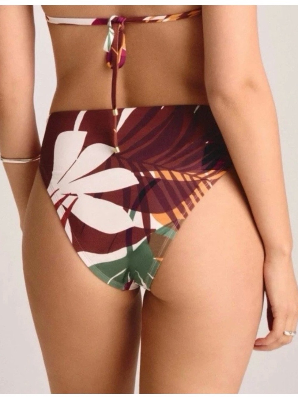 High-Waist Tropical Print Bikini Bottom - Vitamin A for Target